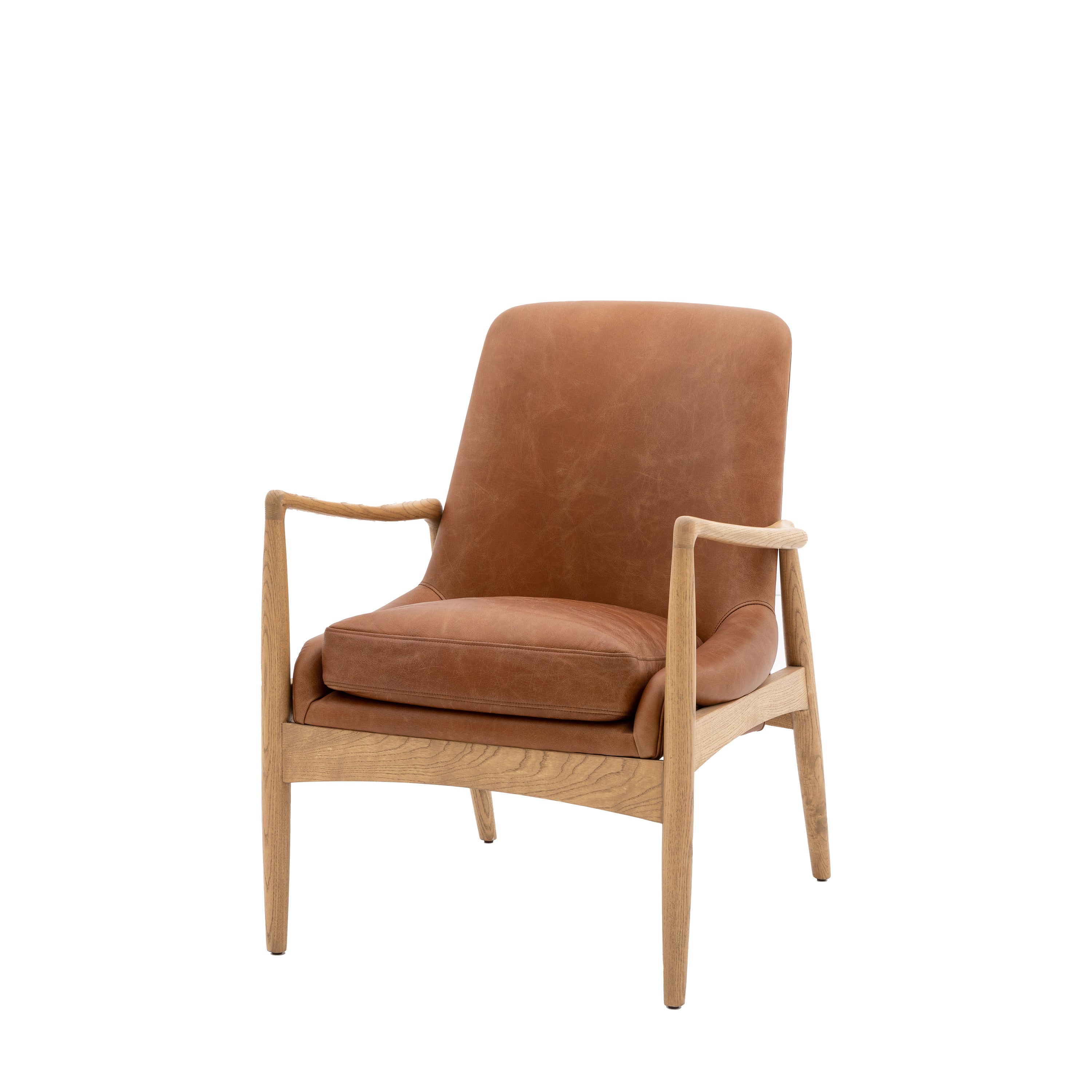Carrera Armchair Brown Leather 685x720x820mm
